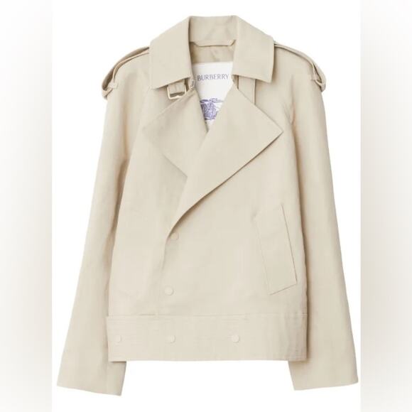 Burberry off-centre canvas trench jacket Light Beige 6 $2999 - Picture 1 of 11